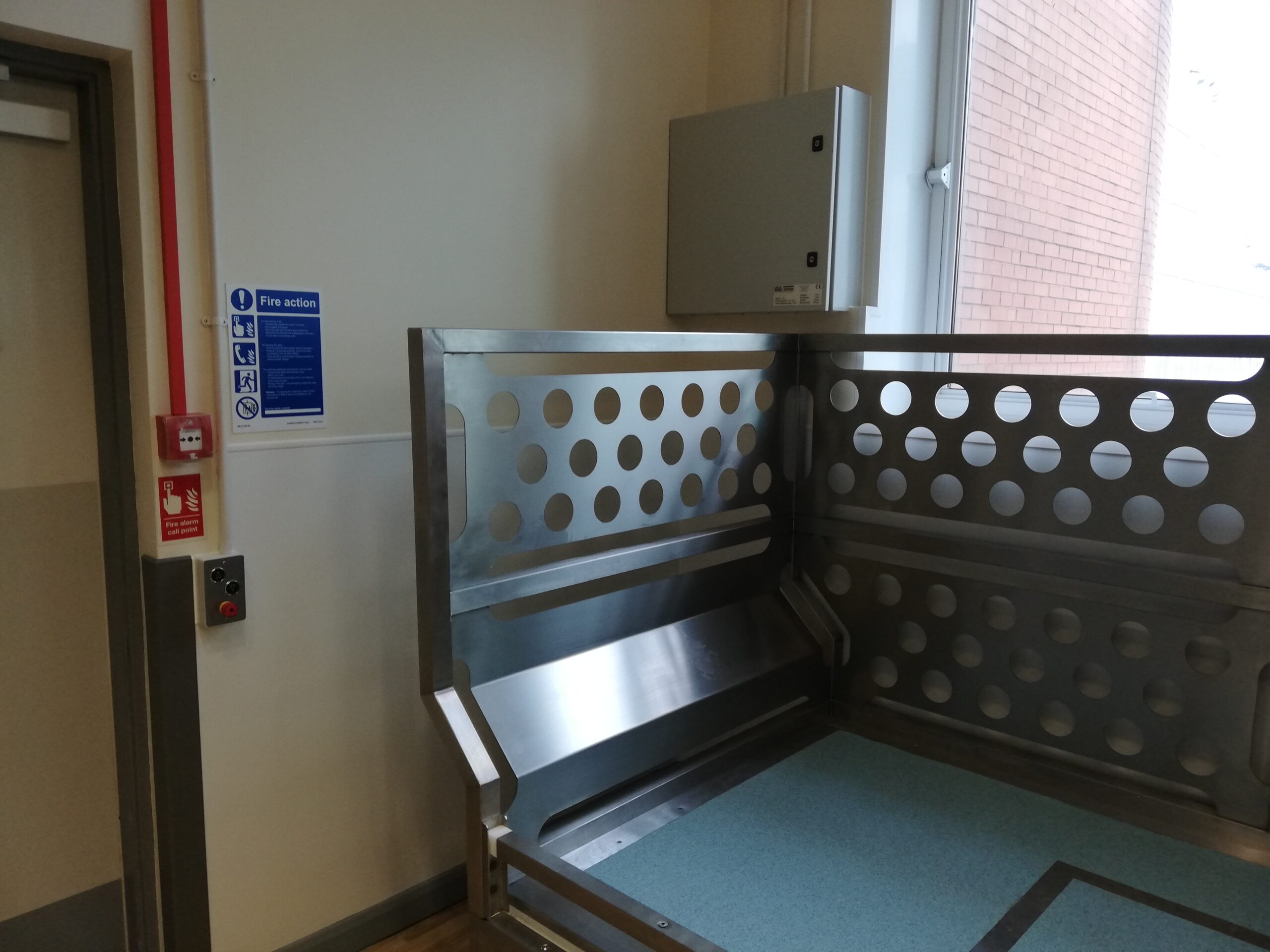 Hospital bed with adjacent entry/exit